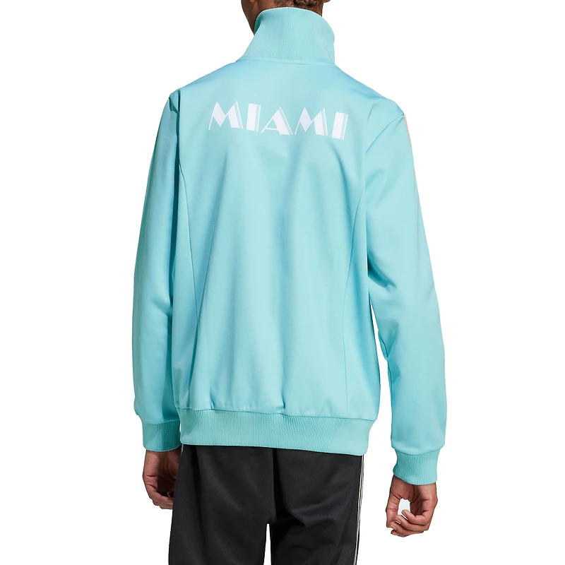 Men's adidas Originals Aqua Inter Miami CF 2024 Anthem Full-Zip Jacket