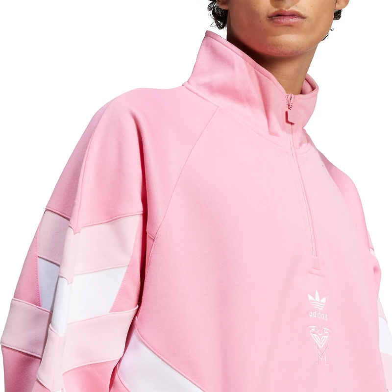 Men's adidas Originals Light Pink Inter Miami CF Culturewear Collection Half-Zip Top