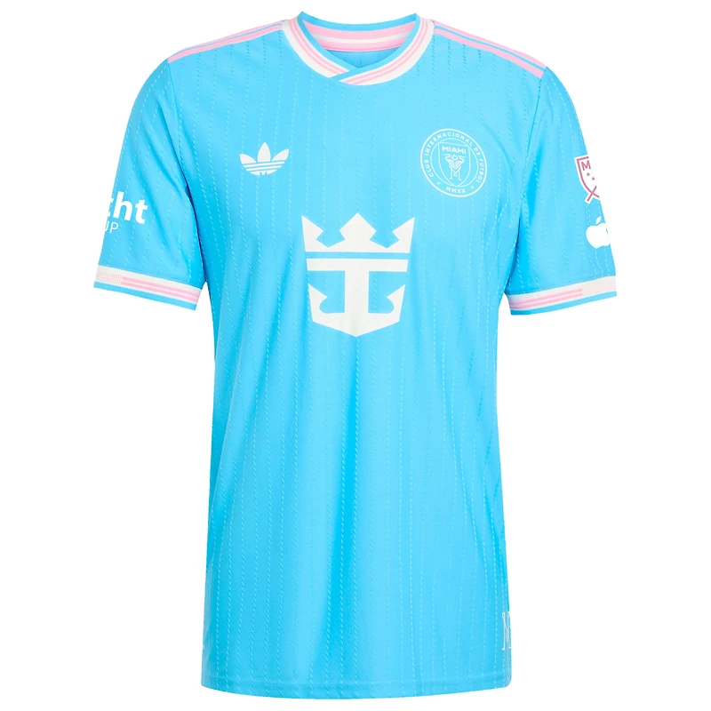 Maillot de joueur authentique Inter Miami CF 2025 bleu adidas Originals Lionel Messi pour homme