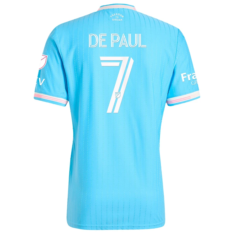 Maillot De joueur authentique Inter Miami CF 2025 bleu adidas Originals Rodrigo Paul pour homme