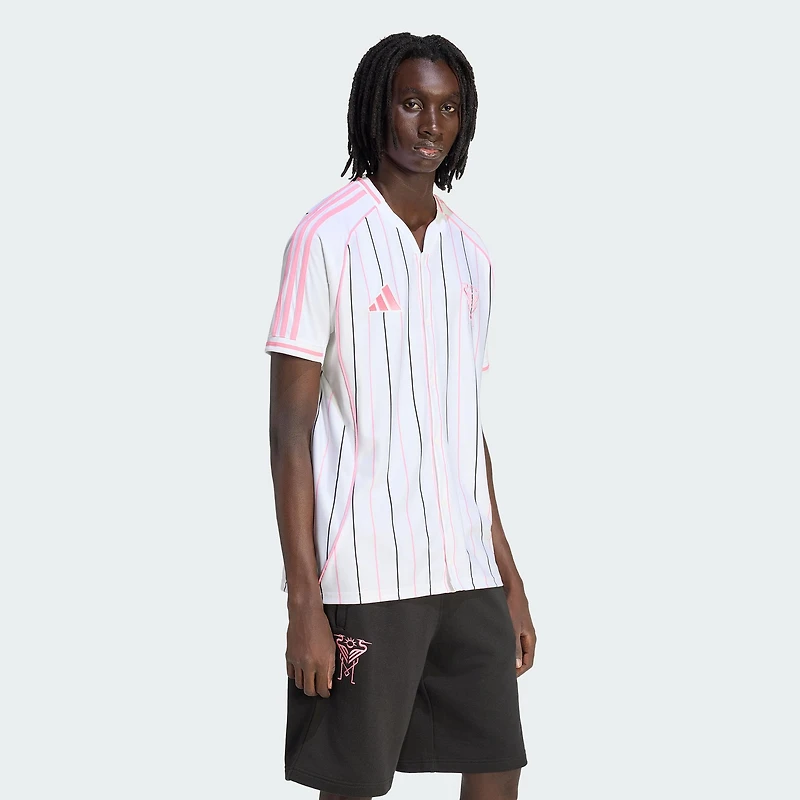 Men's adidas Originals White Inter Miami CF Full-Button Baseball Shirt