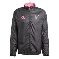 Men's adidas Pink/Black Inter Miami CF 2025 Anthem Reversible Full-Zip Jacket