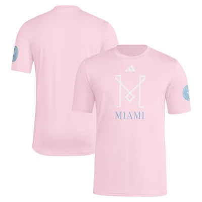 T-shirt adidas rose pour homme, collection Archives Inter Miami CF 2025
