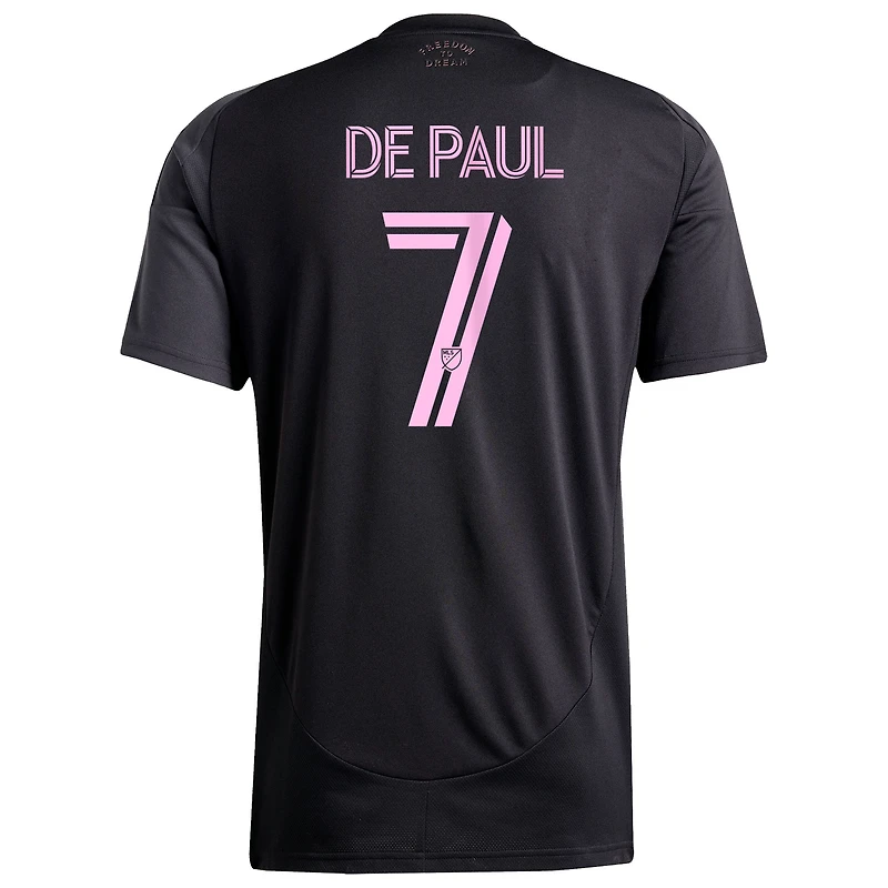 Maillot réplique du joueur adidas Rodrigo De Paul Inter Miami CF 2025 The Fortitude Kit pour homme, noir