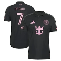 Men's adidas Rodrigo De Paul Black Inter Miami CF 2026 Presagio On-Field Authentic Patch Jersey