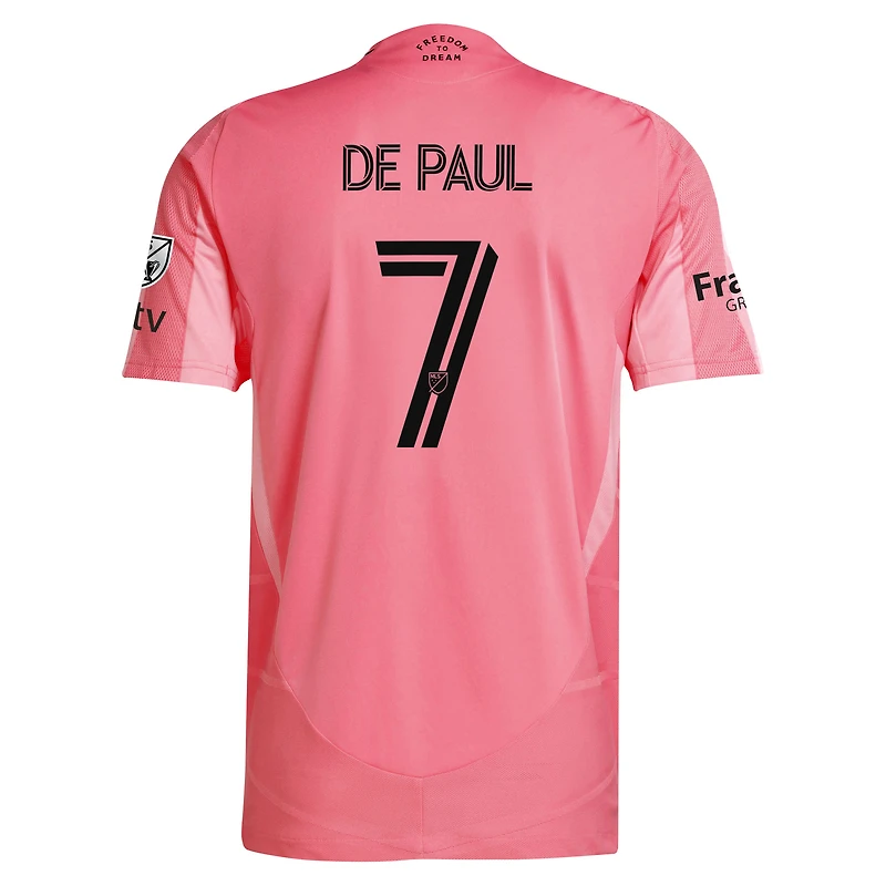 Maillot authentique adidas Rodrigo de Paul rose Inter Miami CF Champions la Coupe MLS 2025