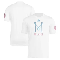 T-shirt adidas blanc pour homme, collection archives Inter Miami CF 2025