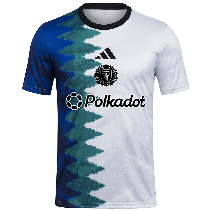 Haut d'avant-match adidas blanc Inter Miami CF 2025 Gaming AEROREADY pour homme