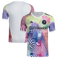 Haut d'avant-match adidas blanc Inter Miami CF 2025 Pride pour homme