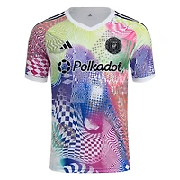 Haut d'avant-match adidas blanc Inter Miami CF 2025 Pride pour homme