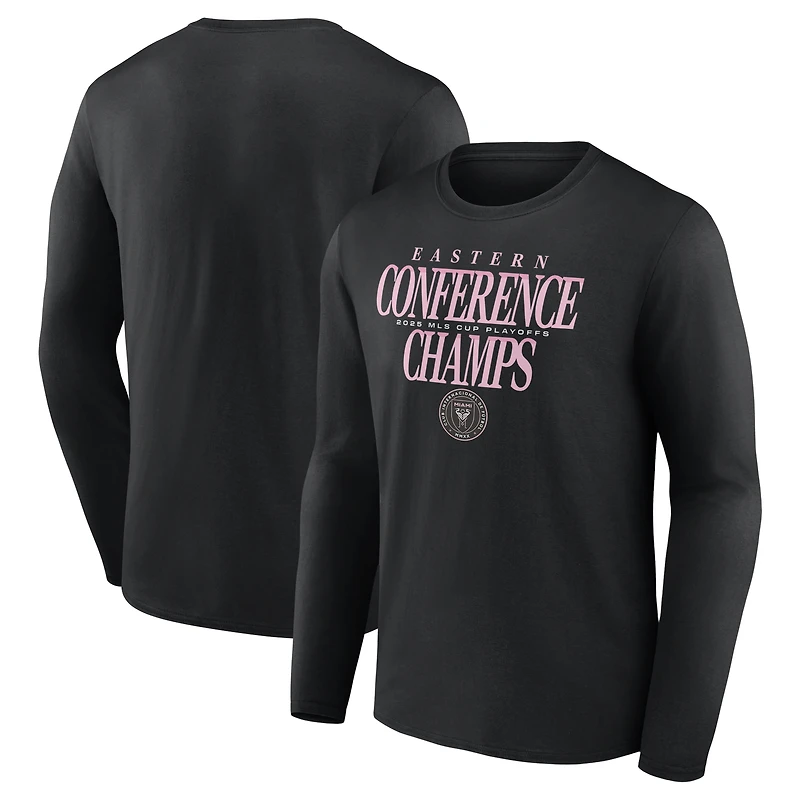 Men's Black Inter Miami CF 2025 MLS Eastern Conference Champions Long Sleeve T-Shirt