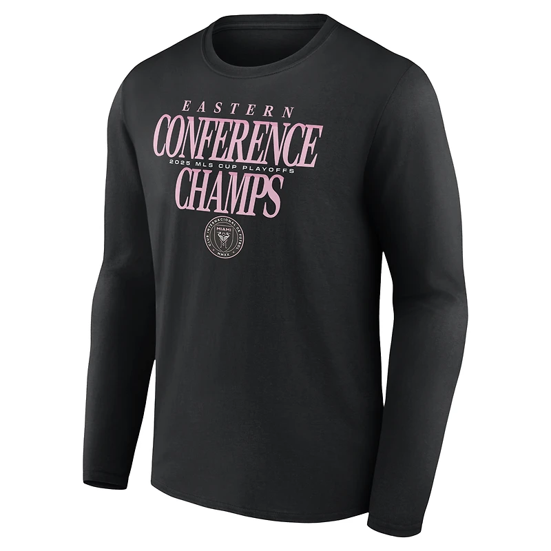 Men's Black Inter Miami CF 2025 MLS Eastern Conference Champions Long Sleeve T-Shirt
