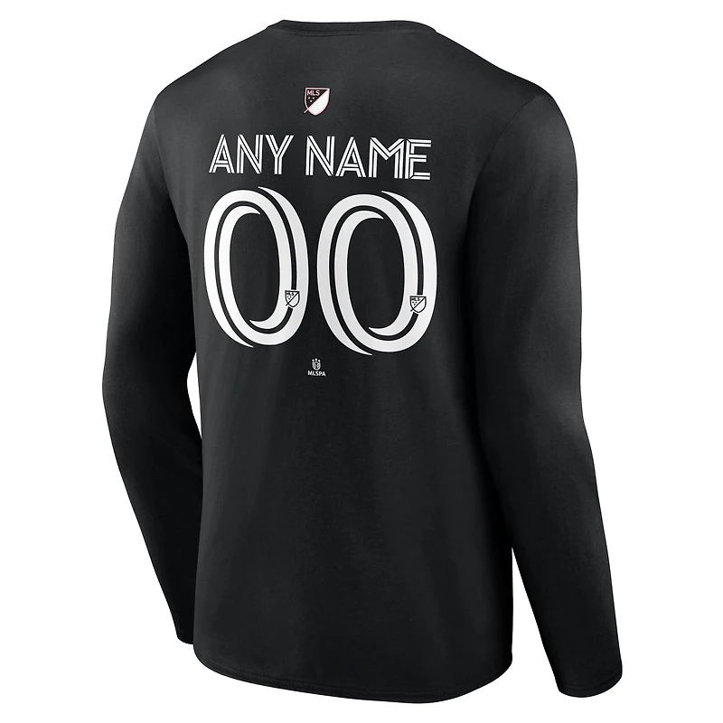 T-shirt à manches longues personnalisé noir Inter Miami CF Goal pour homme