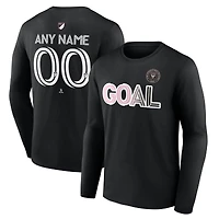 T-shirt à manches longues personnalisé noir Inter Miami CF Goal pour homme