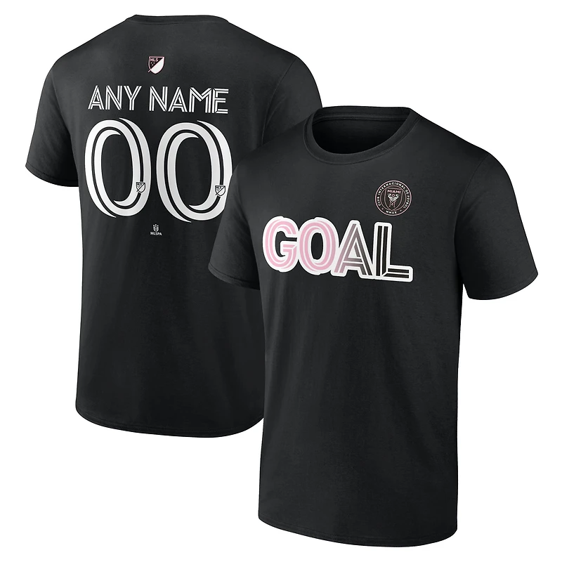 T-shirt personnalisé noir Inter Miami CF Goal pour homme