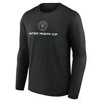 T-shirt à manches longues noir pour homme avec logo officiel de l'Inter Miami CF