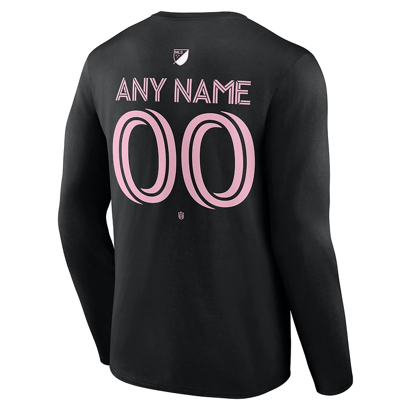 T-shirt à manches longues personnalisé noir pour homme Inter Miami CF Team Authentic