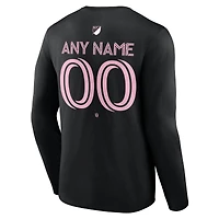 T-shirt à manches longues personnalisé noir pour homme Inter Miami CF Team Authentic