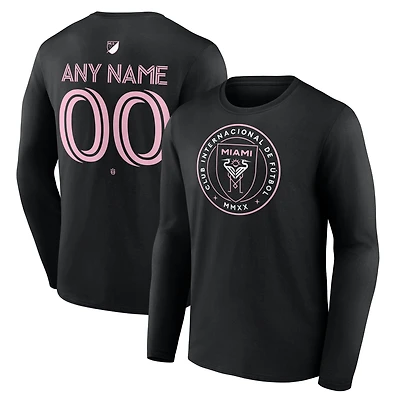 T-shirt à manches longues personnalisé noir pour homme Inter Miami CF Team Authentic