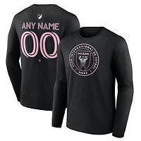 T-shirt à manches longues personnalisé noir pour homme Inter Miami CF Team Authentic