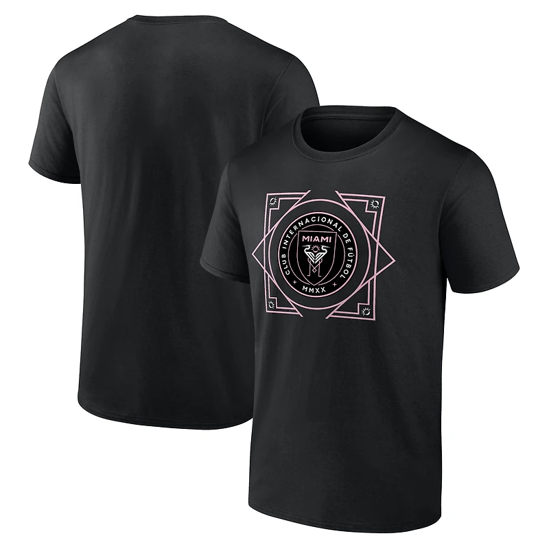 T-shirt noir pour homme avec slogan de l'équipe Inter Miami CF