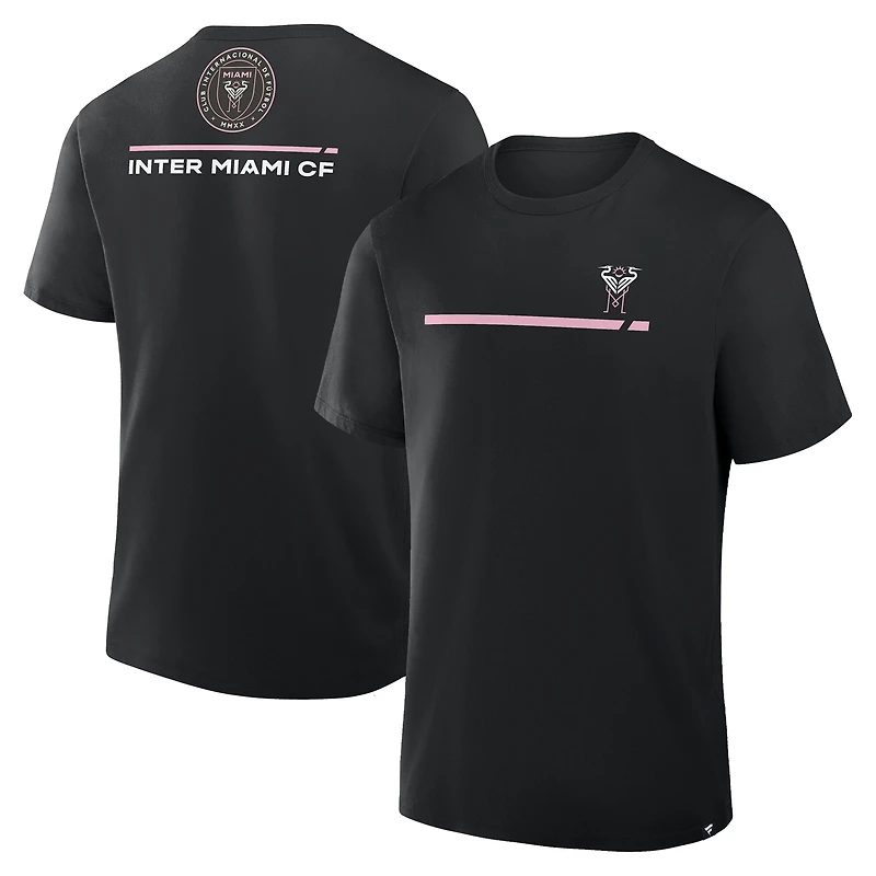 T-shirt noir Inter Miami CF pour homme Fanatics avec coup de pied coin Legacy