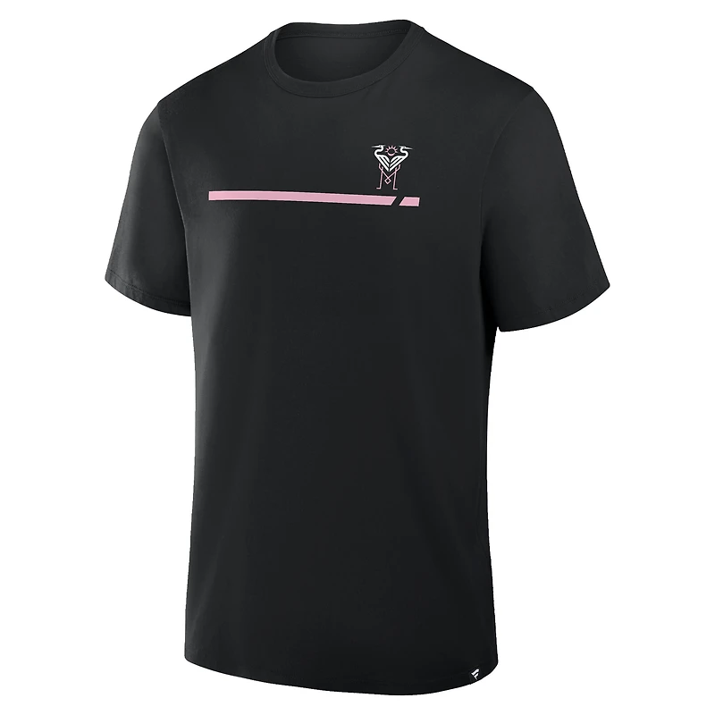 T-shirt noir Inter Miami CF pour homme Fanatics avec coup de pied coin Legacy
