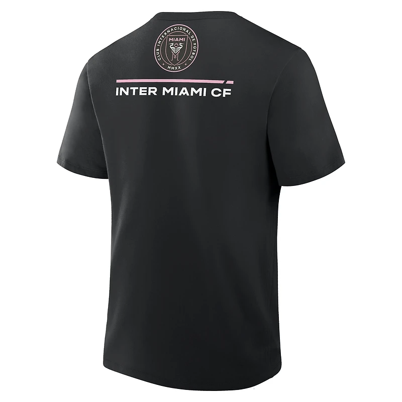 T-shirt noir Inter Miami CF pour homme Fanatics avec coup de pied coin Legacy
