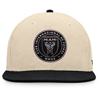Casquette Snapback en velours côtelé Tempo Inter Miami CF crème Fanatics pour homme