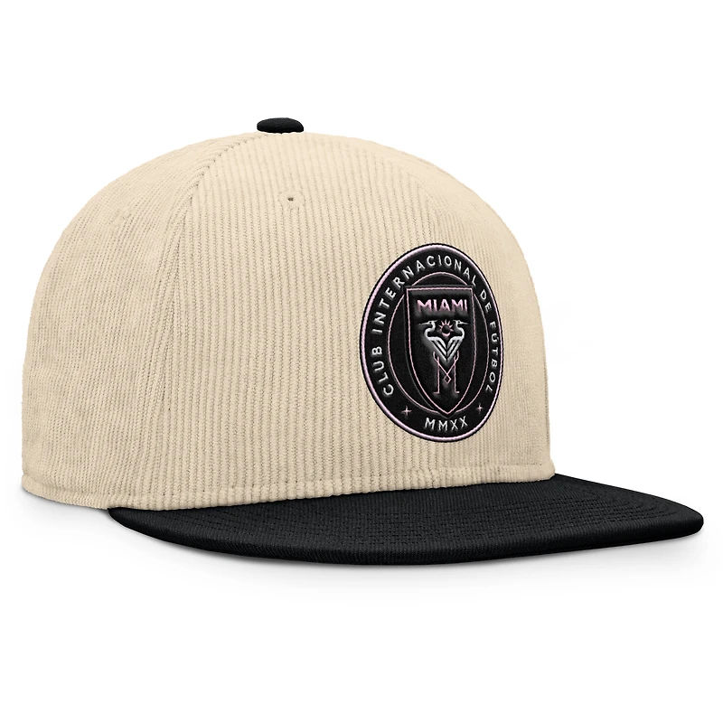 Casquette Snapback en velours côtelé Tempo Inter Miami CF crème Fanatics pour homme