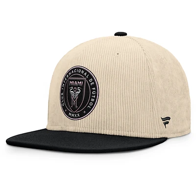 Casquette Snapback en velours côtelé Tempo Inter Miami CF crème Fanatics pour homme