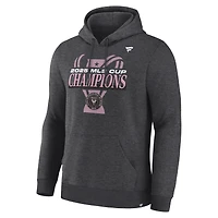Sweat à capuche Fanatics Heather Charcoal pour homme, Inter Miami CF, champions de la Coupe MLS 2025.