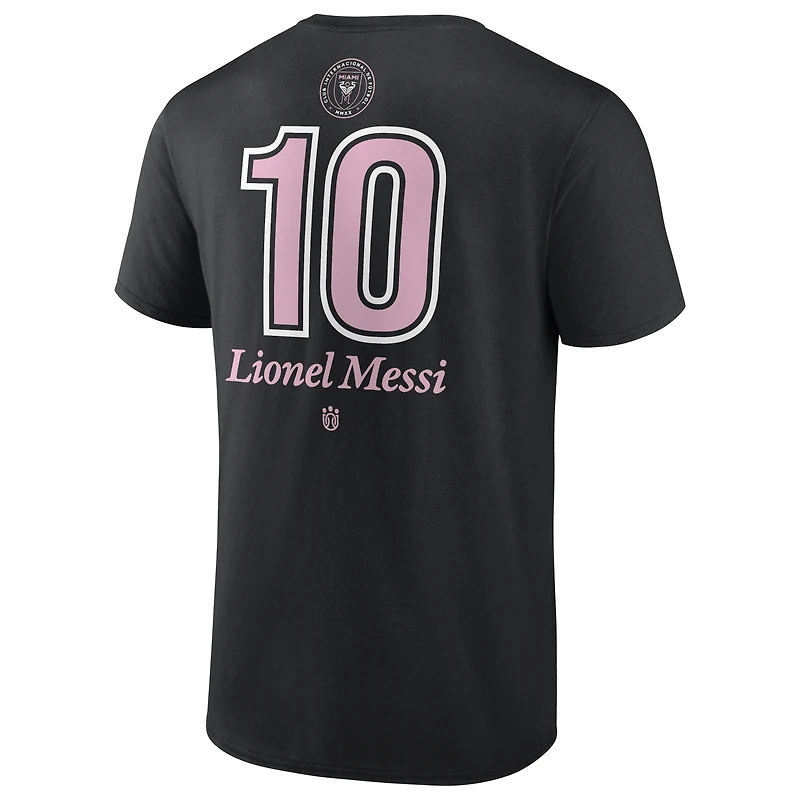 Men's Lionel Messi Black Inter Miami CF 2025 MLS Cup Champions Name & Number T-Shirt