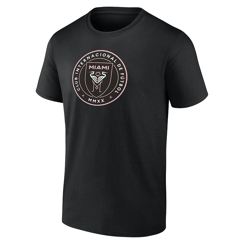Men's Lionel Messi Black Inter Miami CF Authentic Stack Name & Number T-Shirt