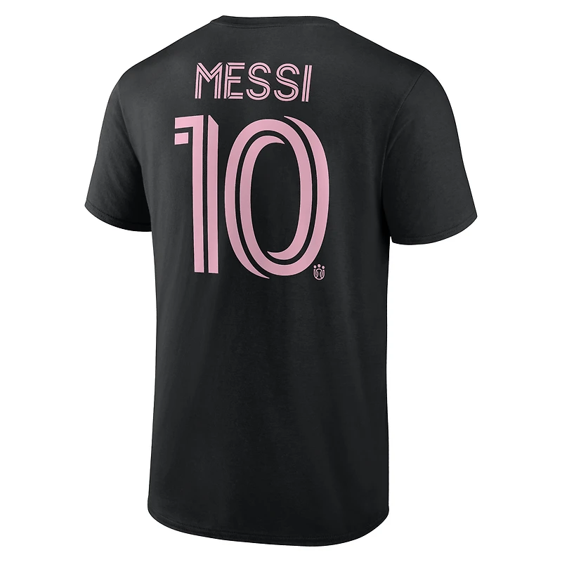T-shirt noir authentique Lionel Messi Inter Miami CF avec nom et numéro