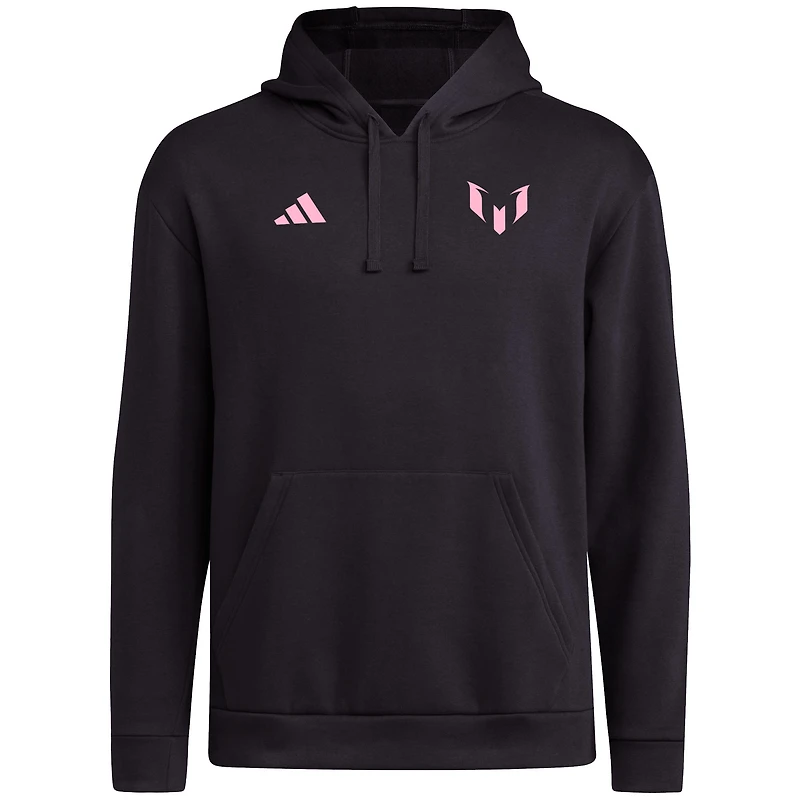 Sweat à capuche noir en molleton avec nom et numéro Messi x adidas pour homme