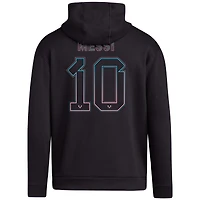 Sweat à capuche noir en molleton avec nom et numéro Messi x adidas pour homme