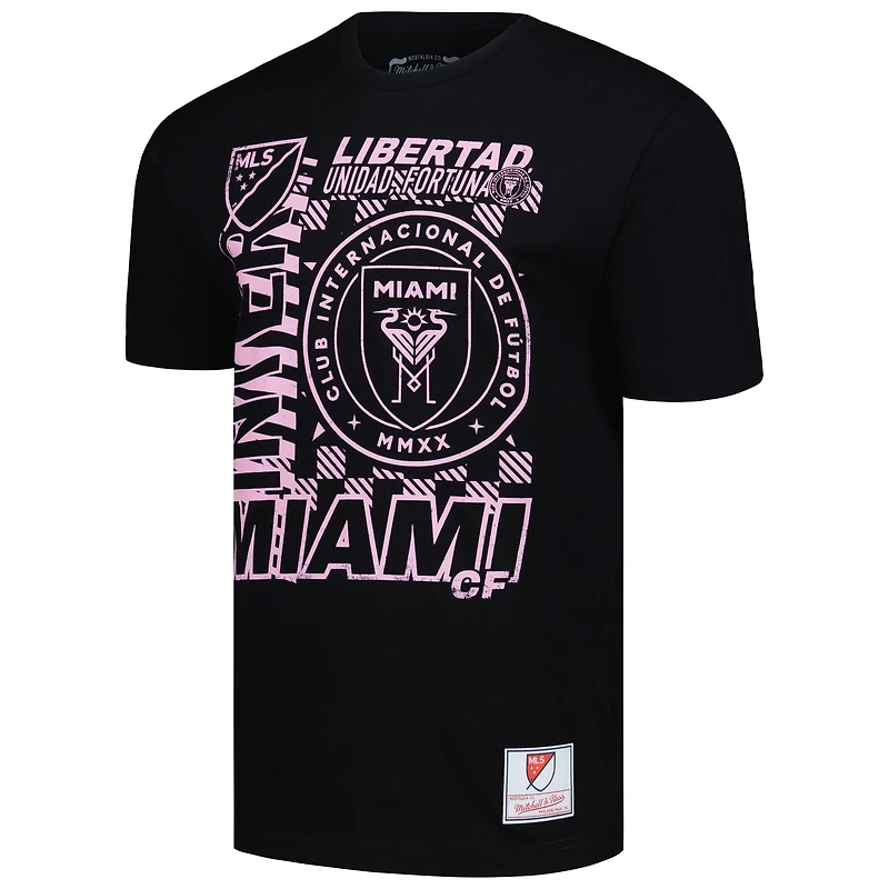 Men's Mitchell & Ness Black Inter Miami CF Striker T-Shirt
