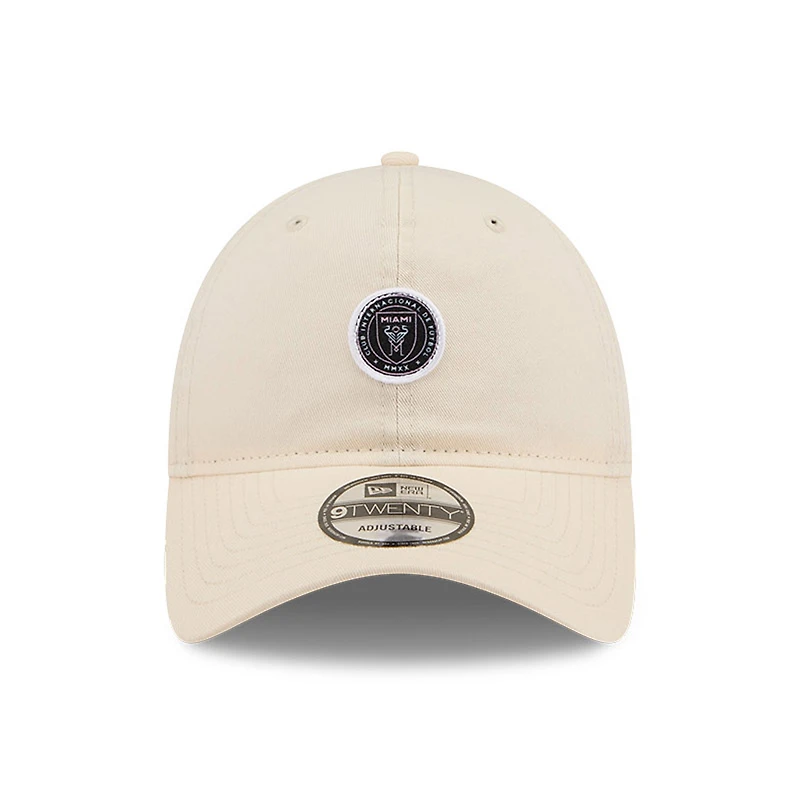 Casquette ajustable New Era beige Inter Miami CF Micro Team Logo 9TWENTY pour homme