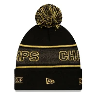 Men's New Era  Black Inter Miami CF 2025 MLS Cup Champions Locker Room Cuffed Knit Hat with Pom