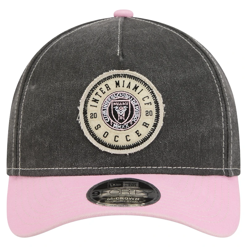 Men's New Era  Black Inter Miami CF Jersey Hook 9FORTY Adjustable Hat