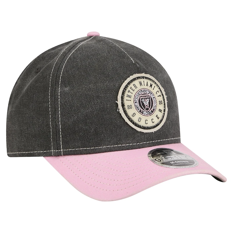 Men's New Era  Black Inter Miami CF Jersey Hook 9FORTY Adjustable Hat