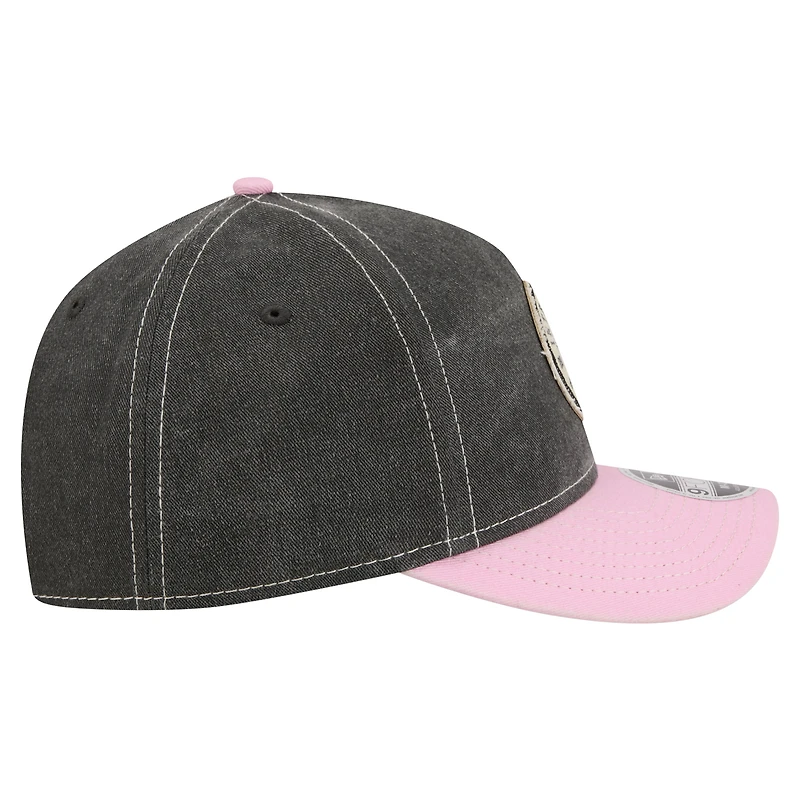 Casquette ajustable New Era Inter Miami CF noire pour homme, modèle Hook 9FORTY