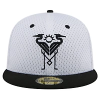 Men's New Era Gray Inter Miami CF Throwback Mesh 59FIFTY Fitted Hat