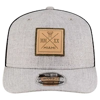 Casquette ajustable extensible à boutons-pression New Era Inter Miami CF 9SEVENTY gris chiné pour homme