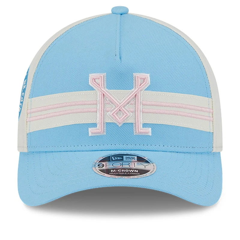 Casquette ajustable New Era bleu clair/blanc Inter Miami CF 2025 Jersey Hook 9FORTY M-Crown pour homme