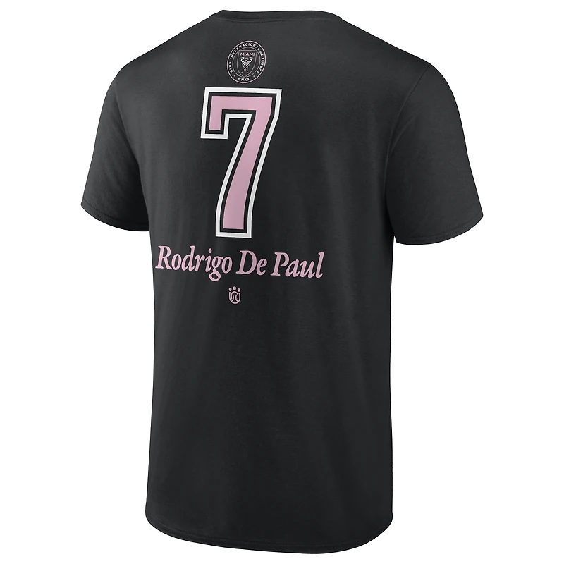 Men's Rodrigo De Paul Black Inter Miami CF 2025 MLS Cup Champions Name & Number T-Shirt