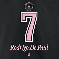 T-shirt noir pour homme Rodrigo de Paul Inter Miami CF Champions la Coupe MLS 2025, avec nom et numéro