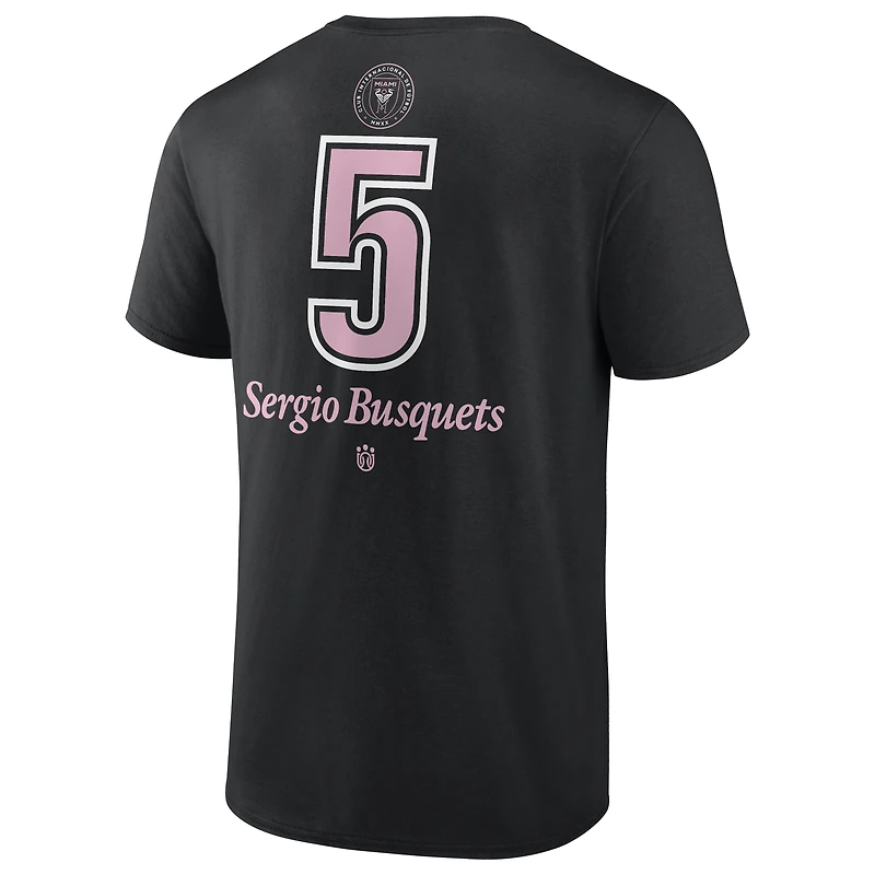 Men's Sergio Busquets Black Inter Miami CF 2025 MLS Cup Champions Name & Number T-Shirt