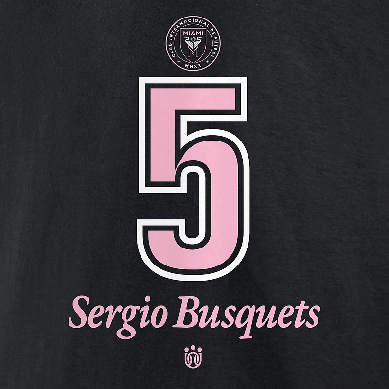 Men's Sergio Busquets Black Inter Miami CF 2025 MLS Cup Champions Name & Number T-Shirt